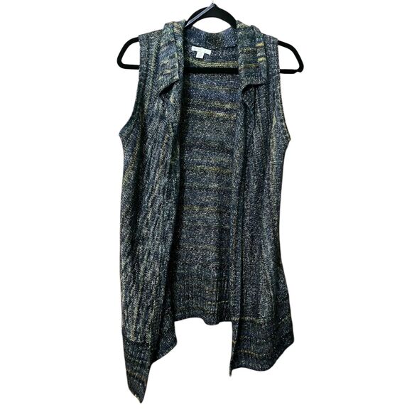 C est. 1946 long line open front collared cardigan sweater vest - Picture 1 of 7